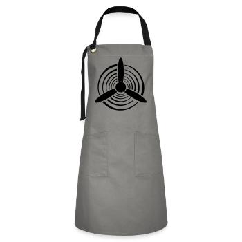 Solid Color Graphic Propeller - Artisan Apron - grey/black - Front - Zoe (177cm)
