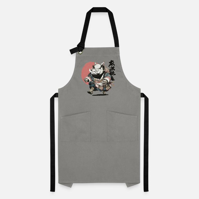 Boar Samurai in Ukiyo Armor Artisan Apron