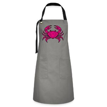 Cancer – Protection et force - Tablier contrasté - gris/noir - Devant - Zoe (177cm)