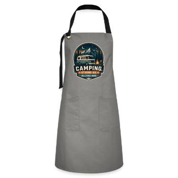 Stars on - everyday life off - Artisan Apron - grey/black - Front - Zoe (177cm)