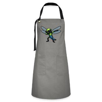 Dabbing Libelle - Kontrastschürze - Grau/Schwarz - Vorne - Zoe (177cm)