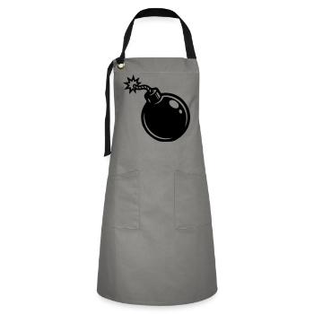 Icône de la bombe - Tablier contrasté - gris/noir - Devant - Zoe (177cm)