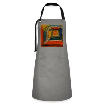 Colored Interior Fragment - Artisan Apron - grey/black - Front - Zoe (177cm)