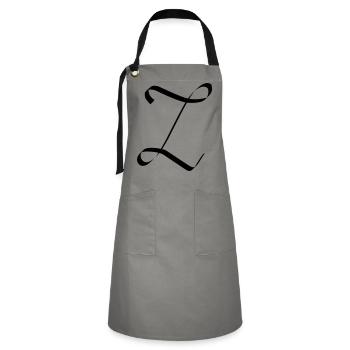Lettre Z - Tablier contrasté - gris/noir - Devant - Zoe (177cm)