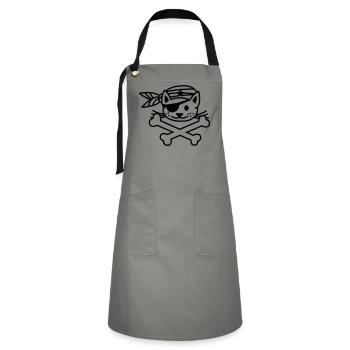 pirate kitty - Tablier contrasté - gris/noir - Devant - Zoe (177cm)