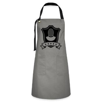 Fencing Mask Coat of Arms - Artisan Apron - grey/black - Front - Zoe (177cm)