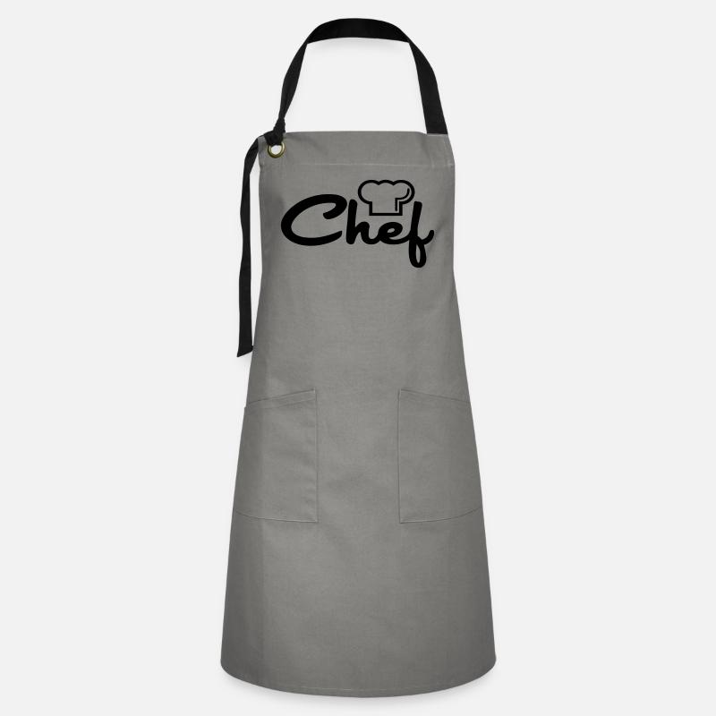 Küchenchef - Kontrastschürze - Grau/Schwarz