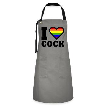 I love cock - Artisan Apron - grey/black - Front - Zoe (177cm)
