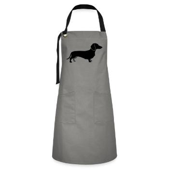 Silhouette du teckel - Tablier contrasté - gris/noir - Devant - Zoe (177cm)