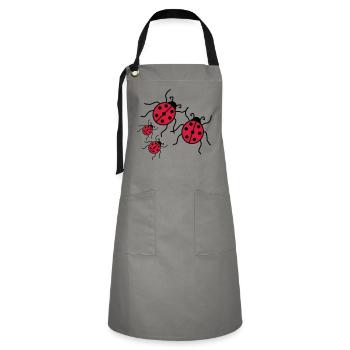 couple love couples 2 children babies mom boy maed - Artisan Apron - grey/black - Front - Zoe (177cm)