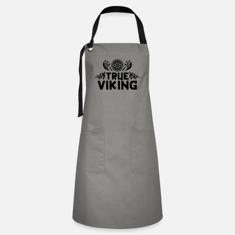 Wikinger Wikinger Wikinger Wikinger - Kontrastschürze - Grau/Schwarz