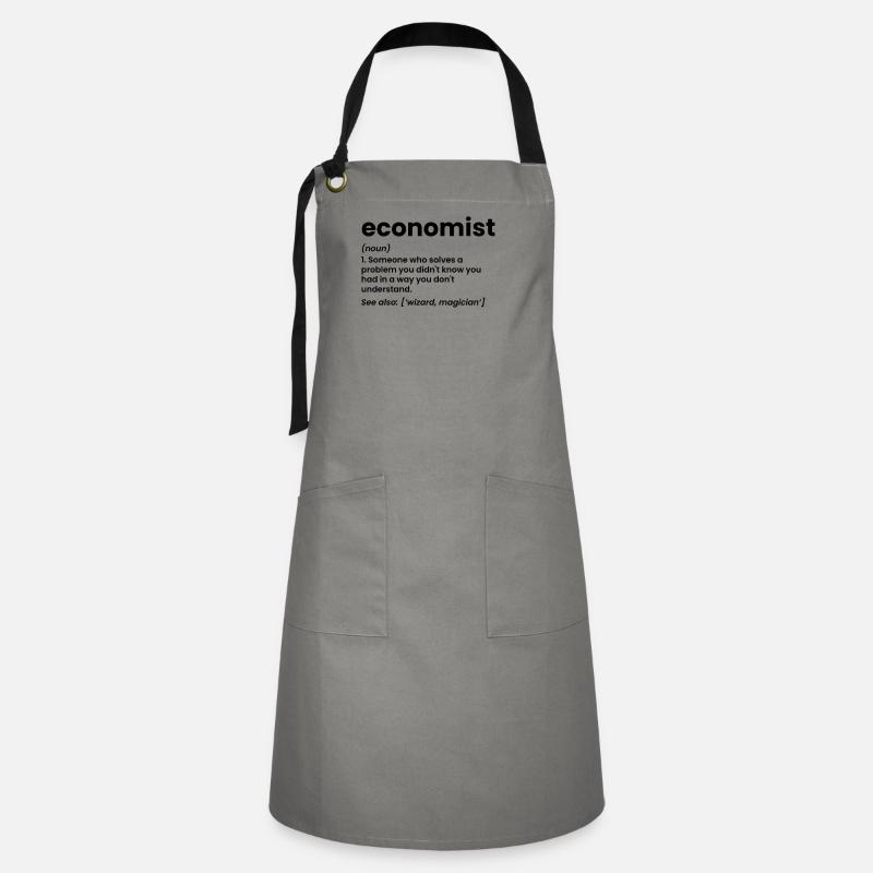Définition d'économiste - Tablier contrasté - gris/noir