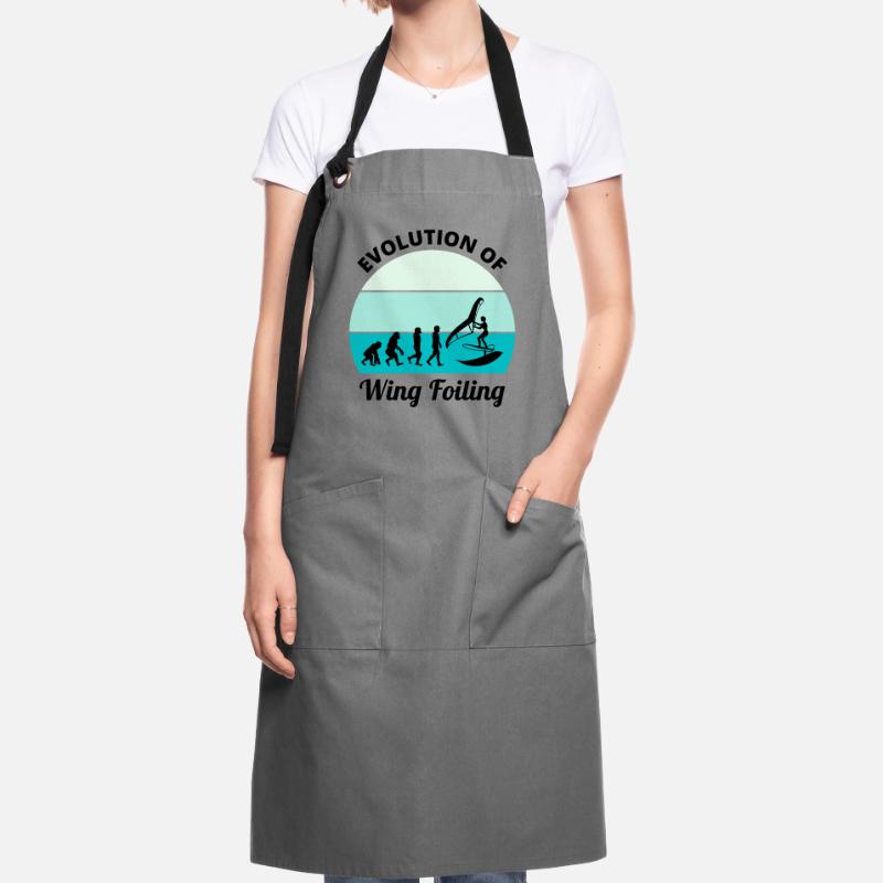 Wing Foiling Surfing Evolution Funny Artisan Apron