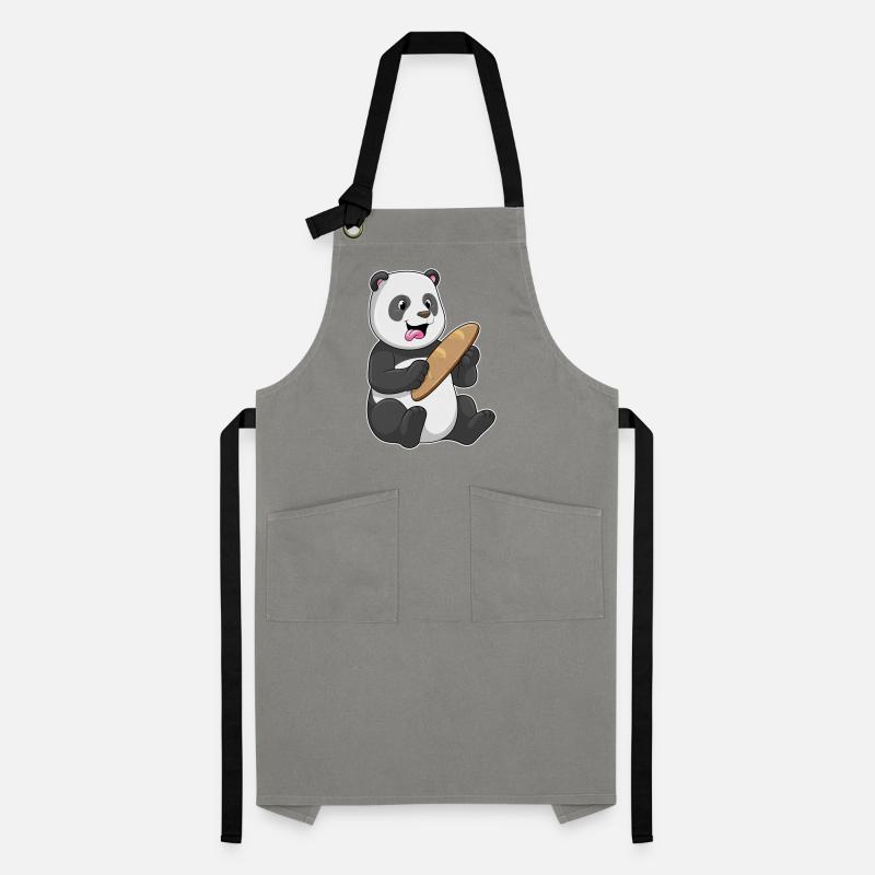Panda as a baker with bread Artisan Apron
