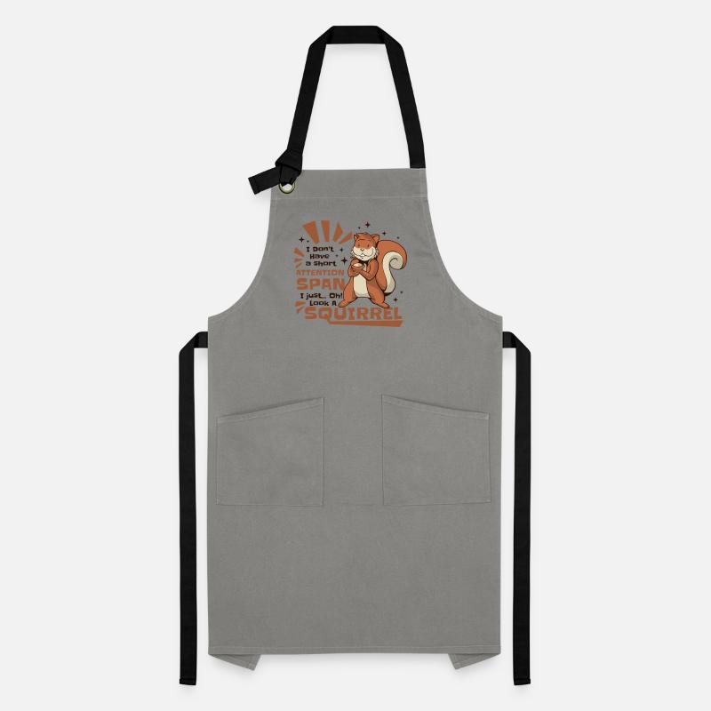 Don't Have A Short Attention Span Fox Squirrel Artisan Apron