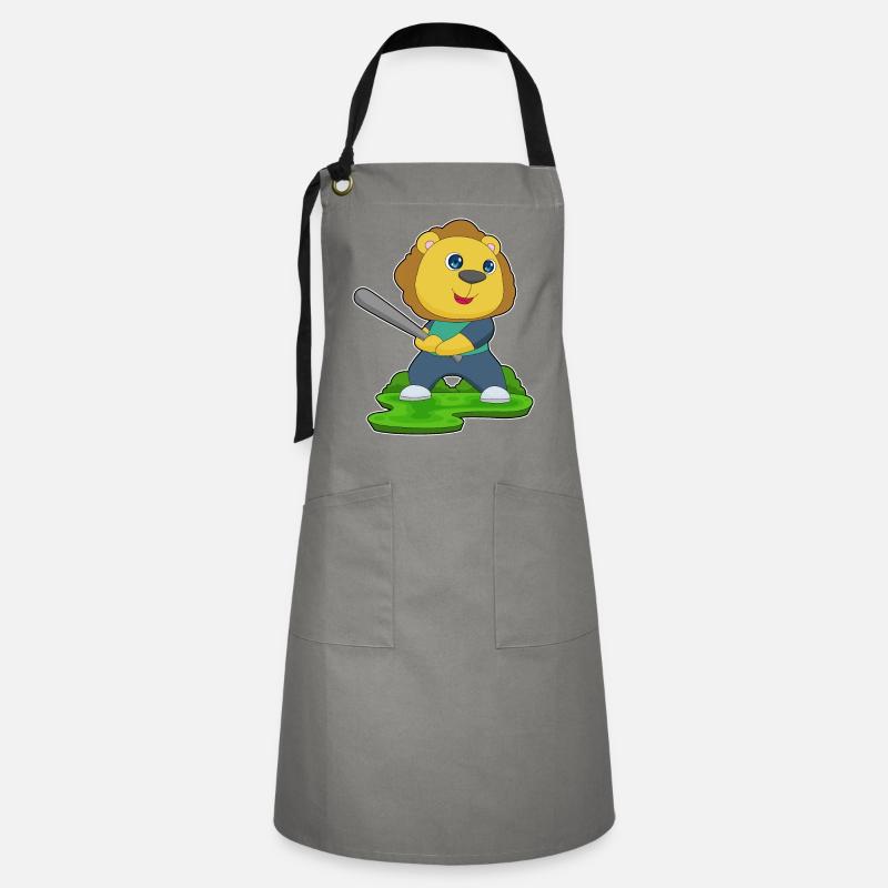 Lion Baseball Baseball Bat - Artisan Apron - grey/black