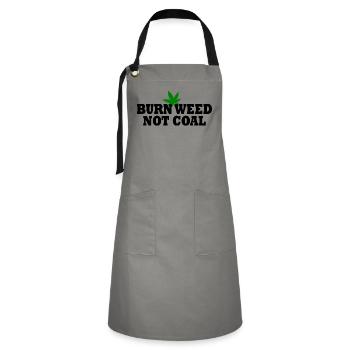 Burn weed not coal - Kontrastschürze - Grau/Schwarz - Vorne - Zoe (177cm)