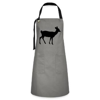 Reh silhouette - Kontrastschürze - Grau/Schwarz - Vorne - Zoe (177cm)
