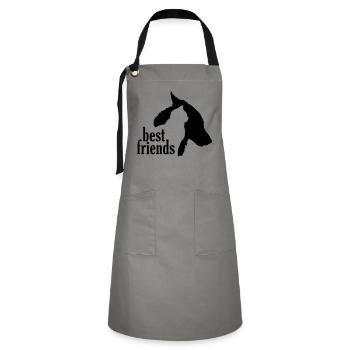 Dog Cat Best Friends Friendship Pets - Artisan Apron - grey/black - Front - Zoe (177cm)