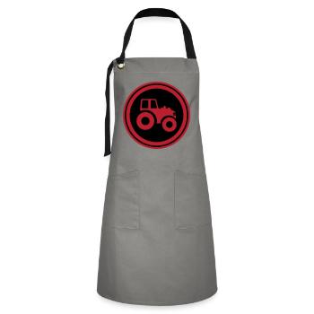 Traktor Symbol - Kontrastschürze - Grau/Schwarz - Vorne - Zoe (177cm)