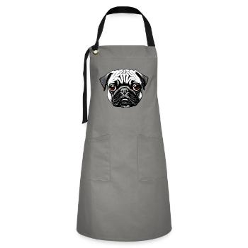 Pug Design Graphic Print Motif - Artisan Apron - grey/black - Front - Zoe (177cm)