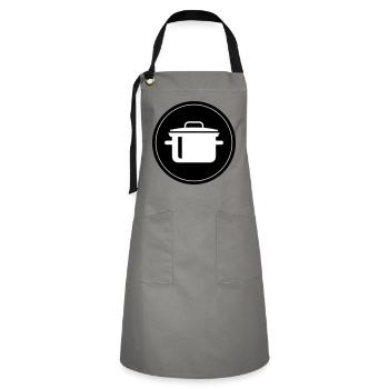 kochtopf kochen - Kontrastschürze - Grau/Schwarz - Vorne - Zoe (177cm)
