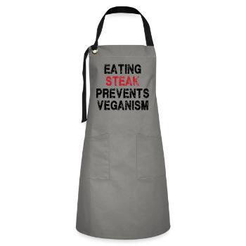 Eating Steak Prevents Veganis - Artisan Apron - grey/black - Front - Zoe (177cm)