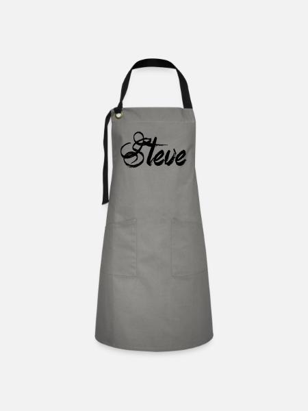 Steve - Kontrastschürze - Grau/Schwarz