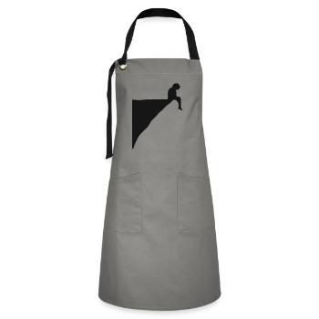 Separation. Sad pensive grief. Lonely alone - Artisan Apron - grey/black - Front - Zoe (177cm)
