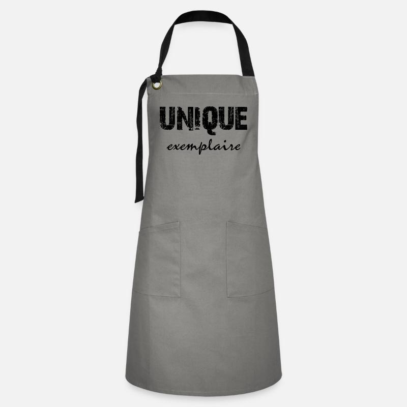 unique exemplaire - Tablier contrasté - gris/noir