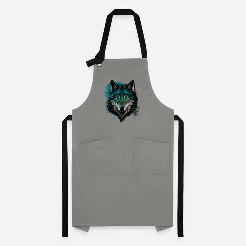 A Wolf Head Artwork for every Forest Fans Artisan Apron
