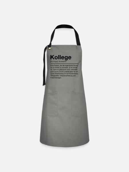 Kollege - Kontrastschürze - Grau/Schwarz