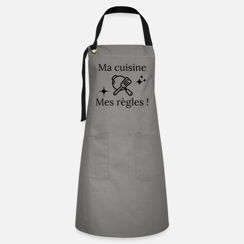 idée de cadeau sur le thème de la cuisine - Tablier contrasté - gris/noir