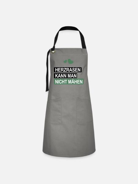 Herzrasen - Kontrastschürze - Grau/Schwarz