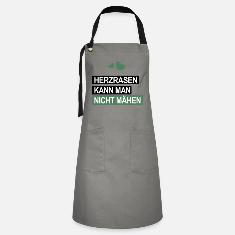 Herzrasen - Kontrastschürze - Grau/Schwarz