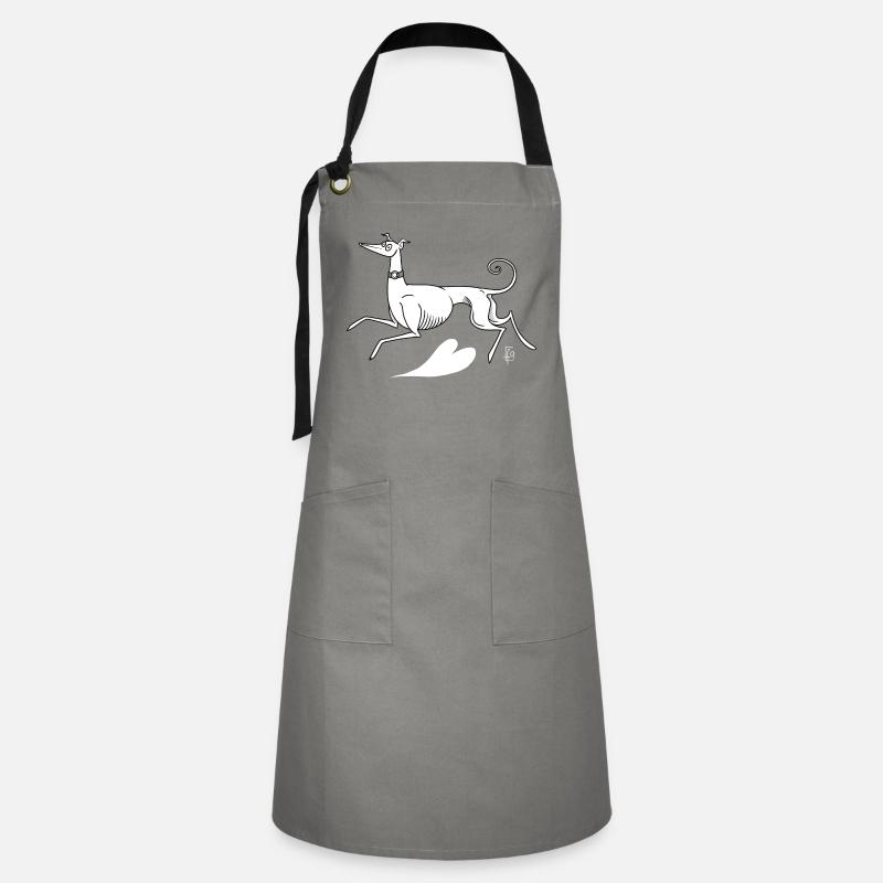 Lévrier whippet - Tablier contrasté - gris/noir