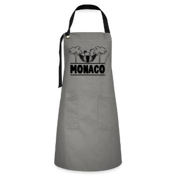 Monaco - Kontrastschürze - Grau/Schwarz - Vorne - Zoe (177cm)