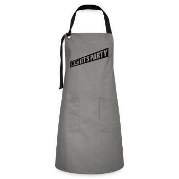 im fat lets party - Kontrastschürze - Grau/Schwarz - Vorne - Zoe (177cm)