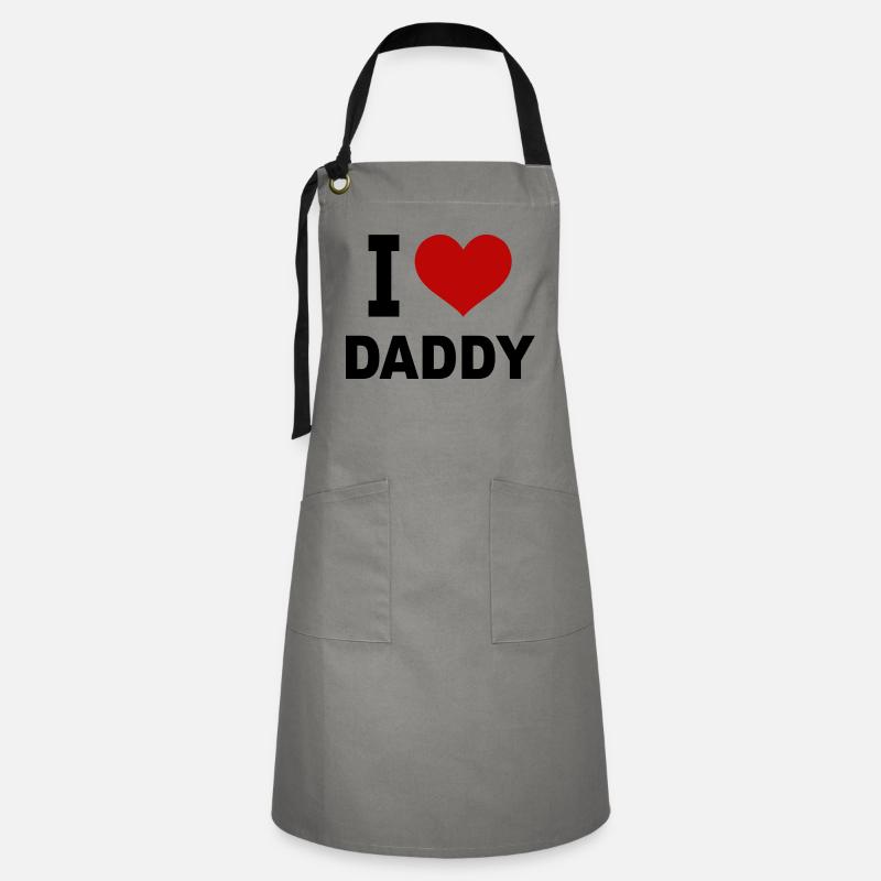 J’adore papa - Tablier contrasté - gris/noir