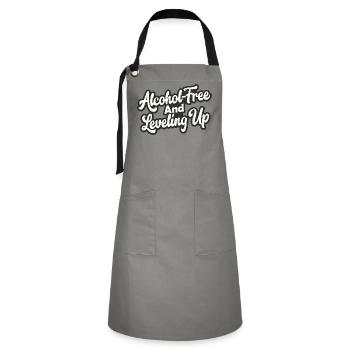 Alcohol-Free And Leveling Up - Artisan Apron - grey/black - Front - Zoe (177cm)
