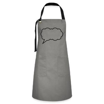 sprechblase cloud - Kontrastschürze - Grau/Schwarz - Vorne - Zoe (177cm)