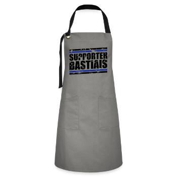 Supporter bastiais vintage - Tablier contrasté - gris/noir - Devant - Zoe (177cm)