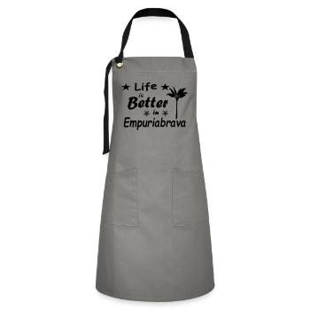Life is better in Empuriabrava - Artisan Apron - grey/black - Front - Zoe (177cm)