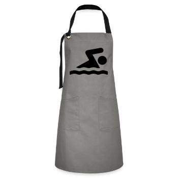 Schwimmer - Kontrastschürze - Grau/Schwarz - Vorne - Zoe (177cm)
