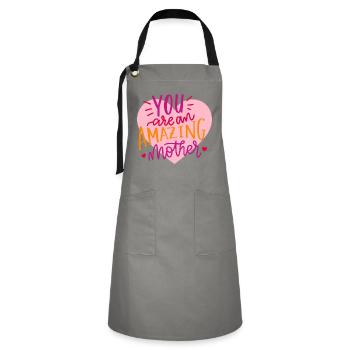Mom baby mother love mommy mom mothers day gift - Artisan Apron - grey/black - Front - Zoe (177cm)