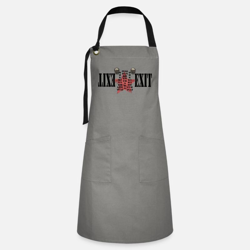 Exit Print Black - Artisan Apron - grey/black