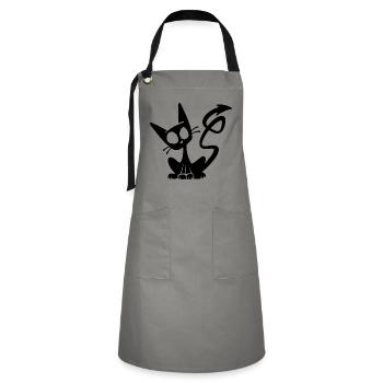 Devil Black Cat - Artisan Apron - grey/black - Front - Zoe (177cm)