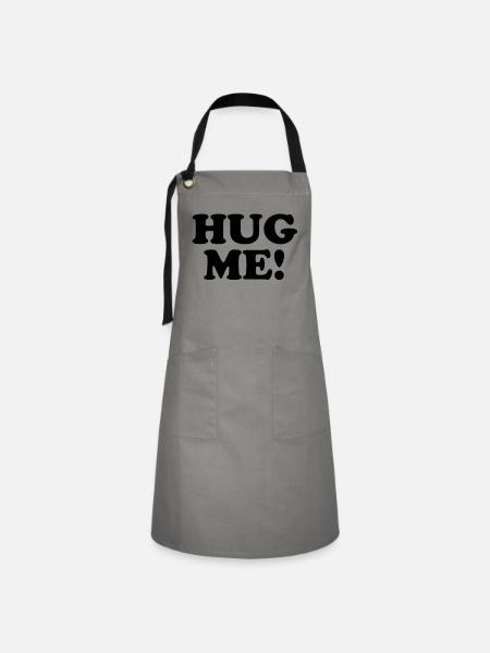Hug me! - Kontrastschürze - Grau/Schwarz