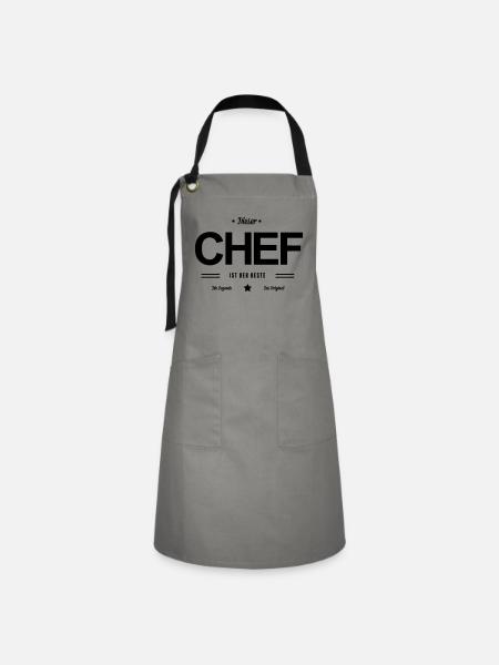 Bester Chef - Kontrastschürze - Grau/Schwarz