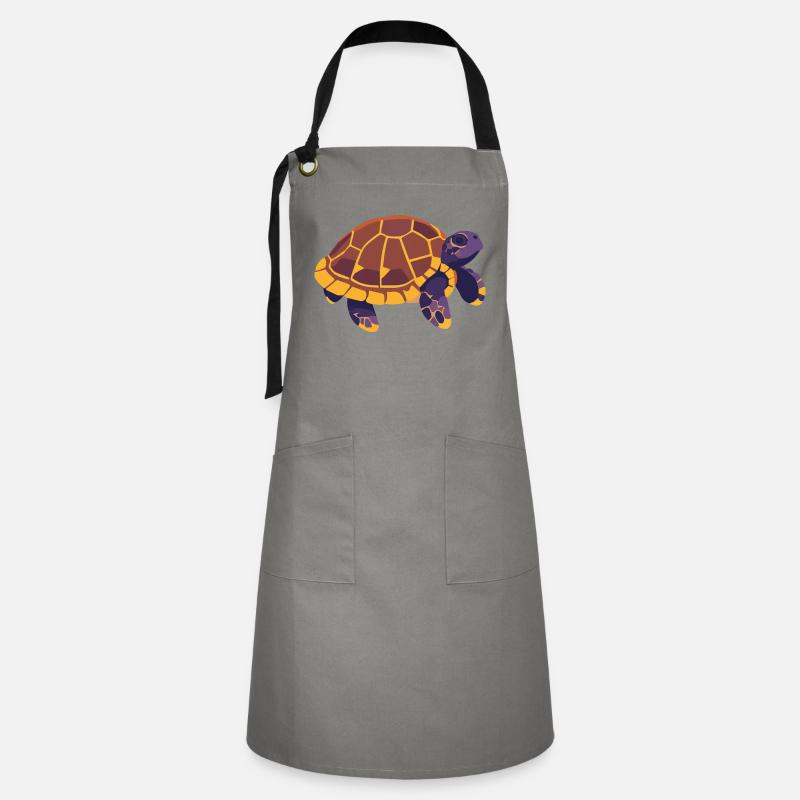 Tortue d’eau violette - Tablier contrasté - gris/noir